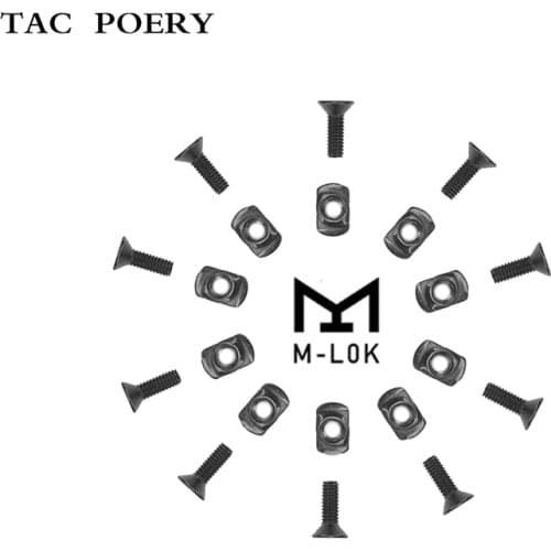 10 Pack Steel M-LOK Screw And T Nut Replacement Set For Mlok Handguard Rail Section