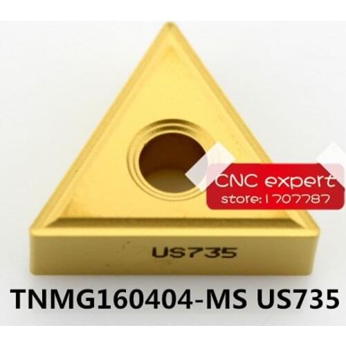 10PCS TNMG160404-MS US735/TNMG160408-MS US735. cutting blade, turning tip,Suitable for MTJNR MTFNR MTQNR Series Lathe Tool