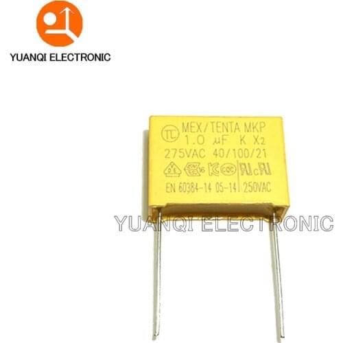 10pcs X2 Safety capacitor 22.5mm 275VAC 275V 0.22UF 0.33UF 0.47UF 0.56UF 0.68UF 0.82UF 1UF 1.2UF 1.5UF 2.2UF Polypropylene film
