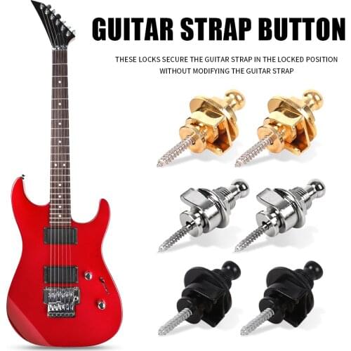 2pcs Guitar Strap Lock Nail Delicate Durable Texture Guitar Strap Lock Button Musical Instruments Anti-slip Bass Belt Locks Nail