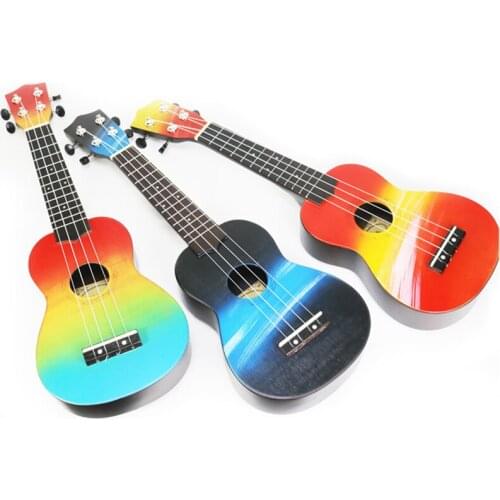21 inch Concert Ukulele Hand-Painted Ukulele Black Soprano 4 Strings Musical Instrument Perfect for Beginners Gifts UK2138