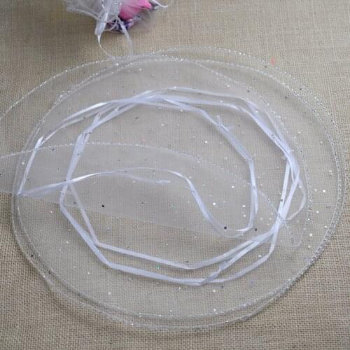 35cm 50pcs White Candy Bags For Wedding Round Christmas Organza Bags Gift Packaging Bags Women Drawstring Bag Package Display