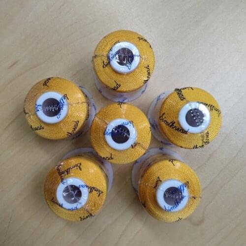 6 Golden color 100% Polyester Machine Embroidery Thread Ideal for Any Home Embroidery Sewing Machines