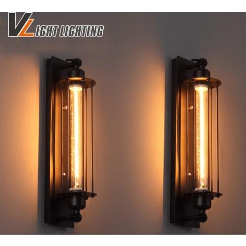 Northern American Industry Retro Antique wall light vintage lamp Surface mounted wall lamp black Iron Painted lampshade light