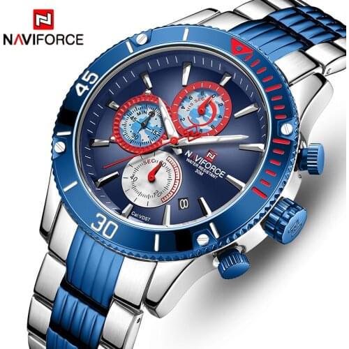 NAVIFORCE Men Watch Top Brand Big Dial Sport Watches Men’s Luxury Quartz Wristwatch Chronograph Male Relogio Masculino