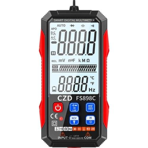 K1KA Digital Multimeter Fast Measures Resistance Diodes Continuity Duty-Cycle Capacitance Temp AC DC Voltage Tester
