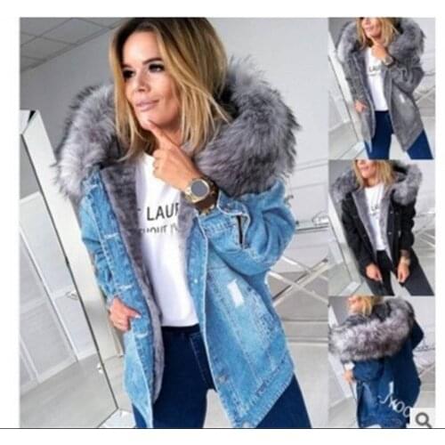 European and American retro hooded large wool collar temperament warm medium and long hole made old cowboy coat