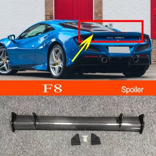 F8 Real Carbon Fiber GT-style Car-styling Sporty Rear Trunk Wing Spoiler for Ferrari F8 Sedan