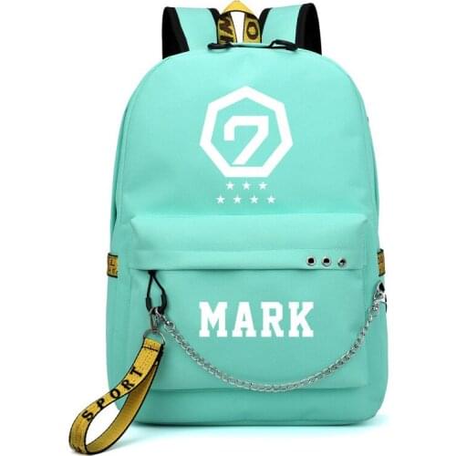 2019 New GOT 7 Mark Printing Backpack USB Charging Laptop Backpack Canvas School Bags for Teenage Girls Rucksack Travel Backpack