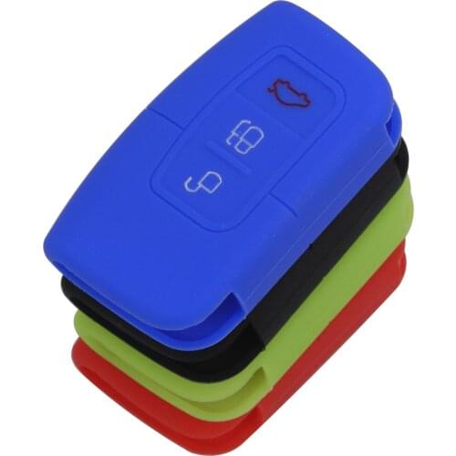 Kutery 10pcs 3 Buttons Remote Key Case Cover Silicone Protect Shell For Ford Focus 2016 2017 Car Styling