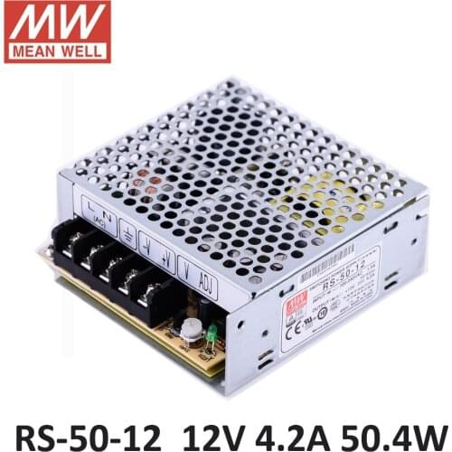 Laboratory Power supply 12V 4.2A 50W Meanwell Switch Power Supply RS-50-12 Miniature size 5G vibration power supply unit 12V