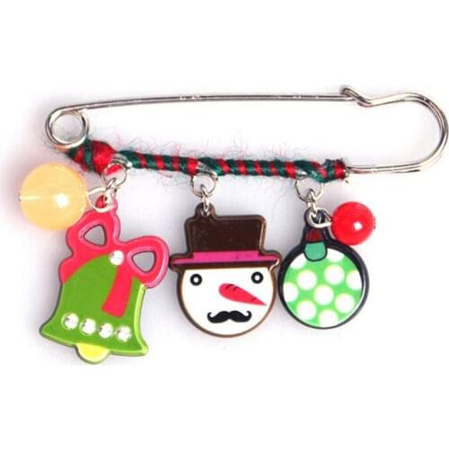 New Christmas Clip Brooch Elk Gloves Brooch Paper Clip Accessories Collection Snowman Santa Snowflake Friend Christmas Women