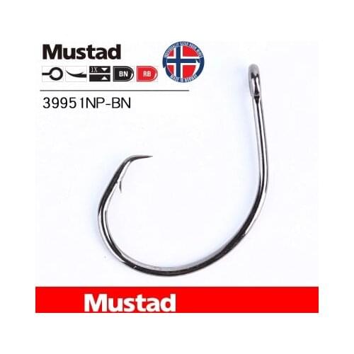 Mustad Fishing Hooks 39951NP-BN Little Devil Herring Carp South Oil Sea Fishing Black Iron Plate Hook Boat Fishing Tackle Pesca