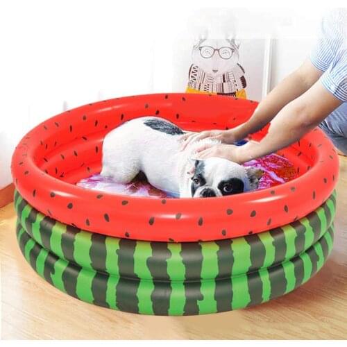 Inflatable Kiddie Pool Watermelon Round Garden Party Family Kids Summer Water Fun Play Beach Outdoor Foldable