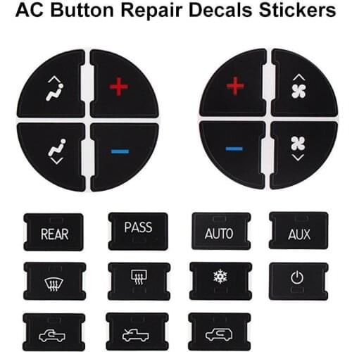 Car Interior Stickers Radio+ A/C Climate Control Button Repair Decals Stickers Car Decal Car Decor Decal