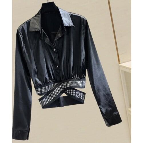 NANCYLIM Womens Satin Shirts