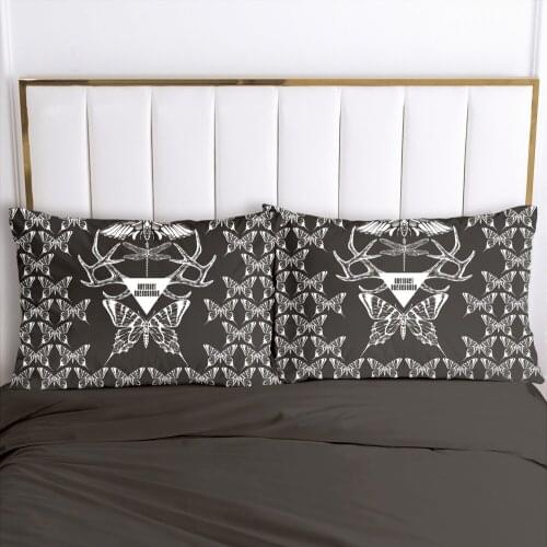 2PCS PillowCase For Bedroom,Pillow Cases Bedding Home Decoration 70x70cm 50x75cm 50x70cm 80x80cm Pillow Cover Black Butterfly