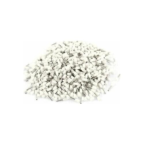 1000 Pcs AWG 22 Wire Copper Crimp Insulated Pin End Ferrules Terminal White