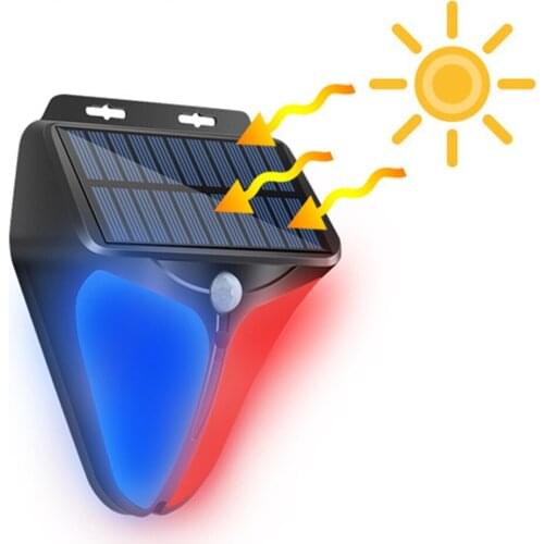 Home Burglar Security Alarm System Wireless Outdoor Solar Powered Strobe Light Siren Waterproof Flash Alarm Lamp