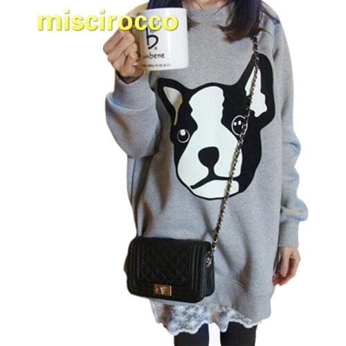 Maternity Dress Long Sleeves Lace Cartoon Print Big Size Sweater Spring and Autumn Pregnant Womans T-shirt with Velvet