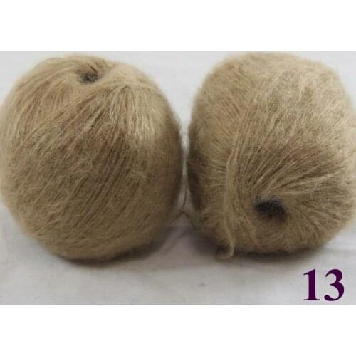 Sale Lot of 2 balls x 50g LACE MOHAIR Cashmere silk hand Yarn Knitting Khaki 290-13
