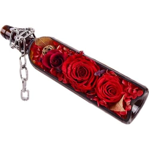 Romantic Valentines Day Gifts Creative Gift Custom Magic Wine Bottle Eternal Rose Valentines Day Gift For Boyfriend Home Decor