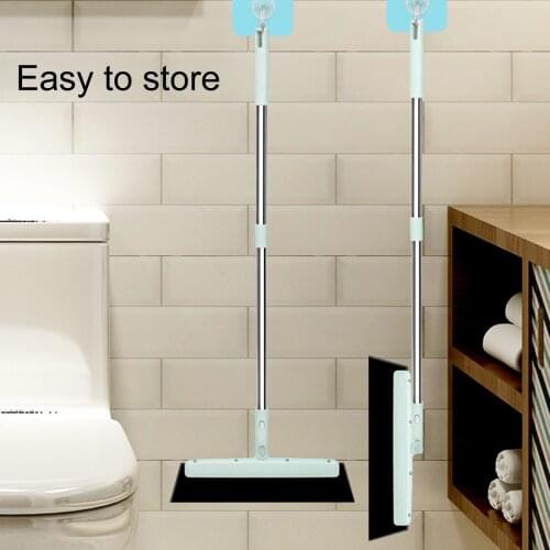 Floor Squeegee Scrubber Long Adjustable Household Broom Water Foam Cleaning for Garage Courtyard Shower Bathroom Pet Hair
