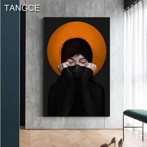 Contemporary Abstract Women Wall Art Elegant Lady Posters and Prints Oriental Girl Canvas Painting Wall Pictures for Living Room