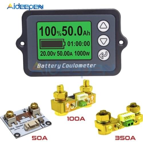 DC 8-80V 50A 100A 350A Battery Capacity Tester Voltage Current Meter for Portable Equipment E-bike/Balance Car/Cleaning Machine