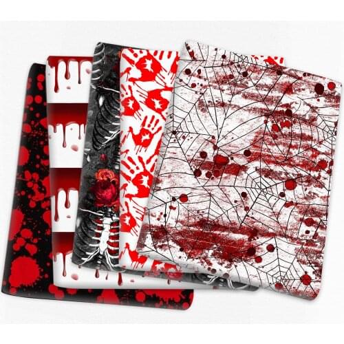 50*145cm Halloween Printed Polyester Cotton Fabric for Tissue Sewing Quilting Fabrics Needlework Material DIY Handmade,c17816