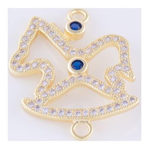 5 pieces Cute Zircon Trojan Charms Connectors For Bracelets Handicraft Copper Micro Pave Czech Charms Bijoux Berloque