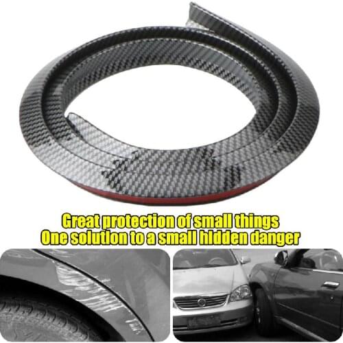 1.5M Universal Car SUV Wheel Rubber Eyebrow Protector Lip Arch Trim Fender Protector Strip Carbon Fiber Decorative Strip