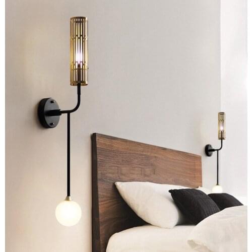 Vintage bathroom light wood dining room corridor aisle wall lights for home bedroom lamp