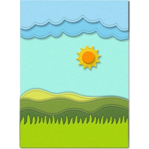 YIXUAN Waves Sun Creative Metal Cutting Dies Sets DIY Scrapbook Photo Album Embossing Handmade Cards Gifts Decor Dies Supplies