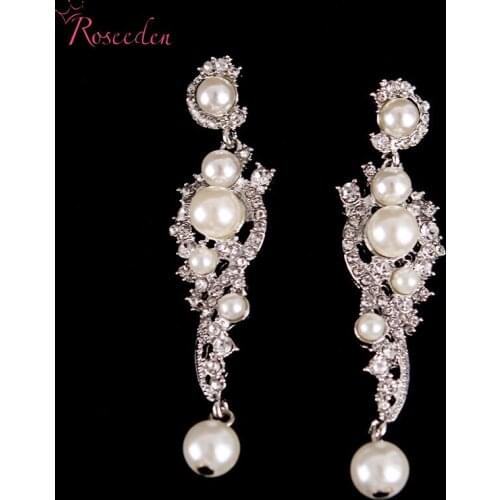 Crystal flower combination ladies earings fashion jewelry luxury bridal wedding earrings beautiful elegant Women earrings RE426