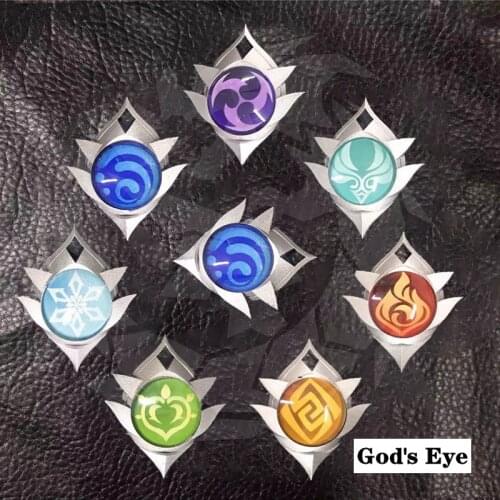 Winter Tartaglia Gods Eye Game Genshin Impact Cosplay Jewelry Elements Gems Anime Project Props Halloween Accessories Kids Toys