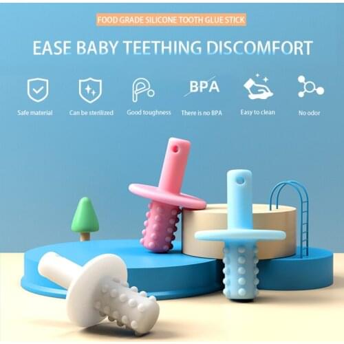 1 Pcs Baby Silicone Teether Kids Chew Mace Sensory Chewy Pendant Oral Motor Toys Silicone Chew Care Toothbrush Nursing Bead