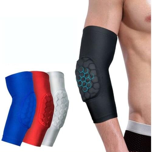 1PCS Elastic Sleeve Gym Sport Basketball Arm Shooting Crashproof Honeycomb Elbow Support Pads Elbow Protector Guard 4 Colors