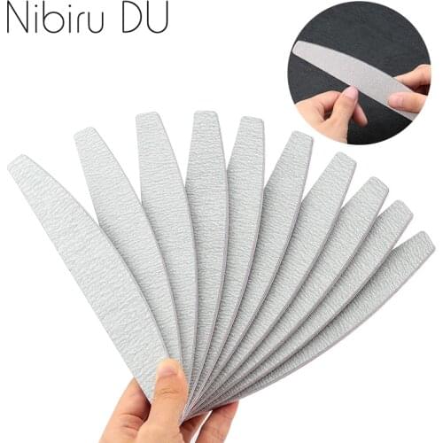 10 pcs/lot Nail File Sandpaper 100/180 Double Side Sanding Buffer Block Set Grey Nail Files For UV Gel Polish Manicure Tool