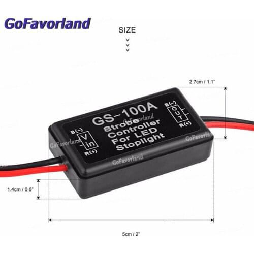 12V GS-100A Flash Strobe Controller Flasher Module Brake Tail Stop Car LED Brake Stop Light Lamp