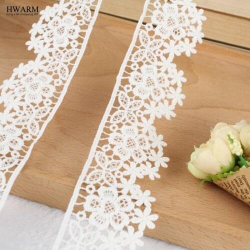 2yard 5cm lace fabric ribbon wedding decoration for home gift african single-sided milk silk water-soluble embroidery lace