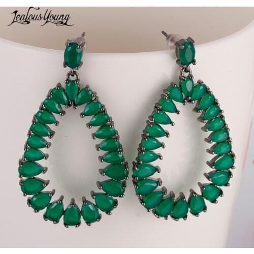 2018 Club Factory Green Marquise Drop Earrings for Women Water Drop Dangle Bride Earings For Party Fashion Jewelry AE542