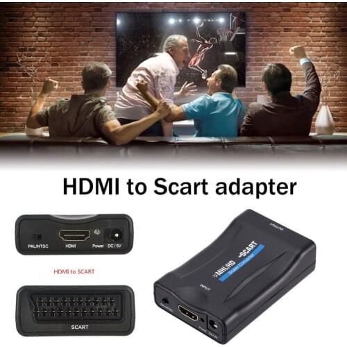 2021 HDMI To SCART 1080P Converter Audio Video Signal Adapter Receiver For MP3/MP4 Home Audio Video Equipment Drop Shipping Hot
