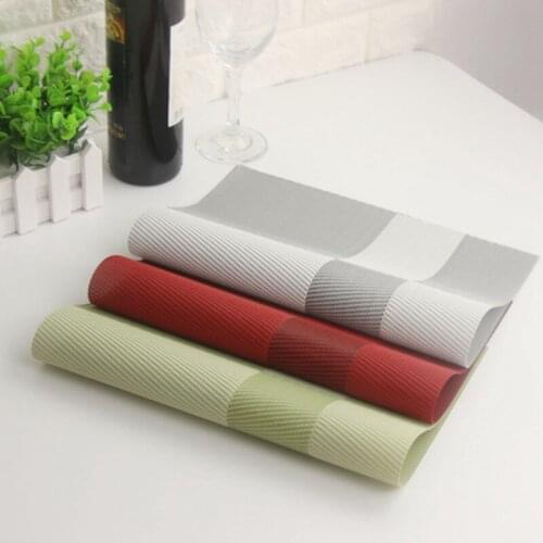 30x45cm Vinyl Twill Geometric Table Mats Stain Resistant Non-slip Coaster Pad Mats Japanese Korean Textilene Table Placemats