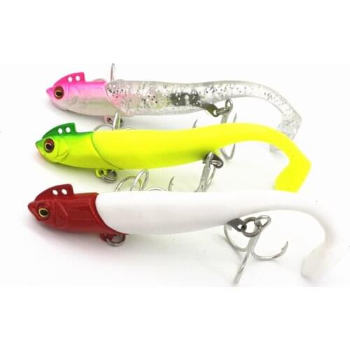 36g/40gSoft Lure Lead Head Wobbler Artificial Jigging Bait Silicone Sea Bass Lure pike Rockfish Grouper Carp Fishing Sea Fishing