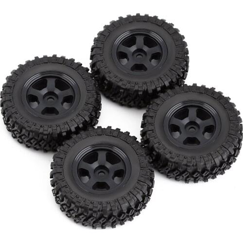 4PCS 1.0" 49*18mm Beadlock Micro Crawler Wheel Rims Tires Set for 1/24 RC Crawler Car Axial SCX24 90081 AXI00001