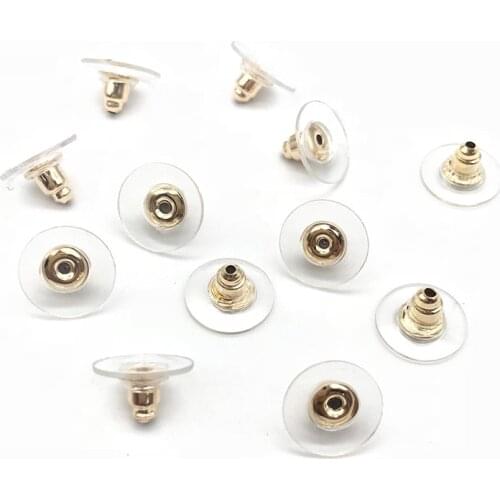 50pcs Stainless Steel Bullet Comfort Clutch Earring Back Earnut Stopper Ear Nut Barrel Plastic Shield Safety Wire Post Component