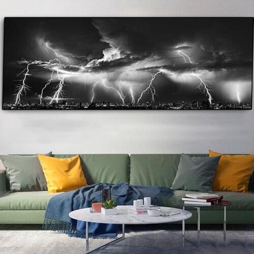 Large 5D Diy Diamond Painting Black Clouds and Lightning Thunder Diamond Embroidery Full Square Round diamond home Decor A937