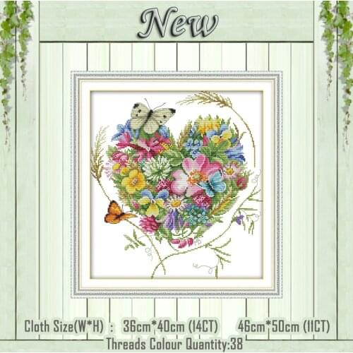 Butterflies love flower decor painting Cross Stitch DMC chinese 14CT 11CT Counted print on canvas Embroidery set Needlework kits
