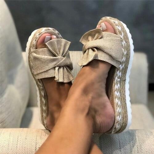 Siddons Womens Sandals Platform Womens Bow Summer 2021 Sandals And Slippers Indoor And Outdoor Flip Flops Beach Shoes